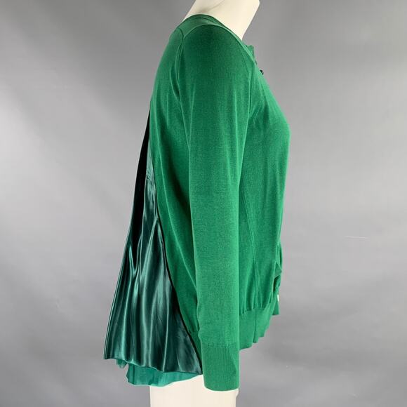 SACAI LUCK Size 2 Green Cotton Cardigan Cardigan - Picture 3 of 7